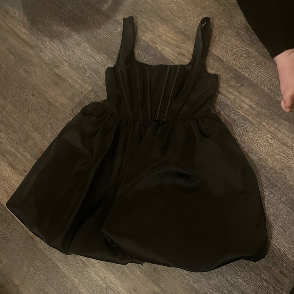 Black leather dress size Large